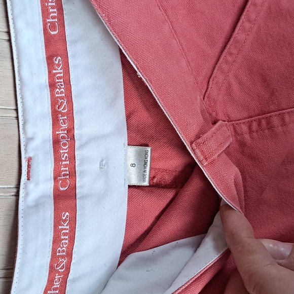 Christopher & Banks 100% Cotton Pockets Coral High Waisted Denim Skirt - Picture 8 of 10